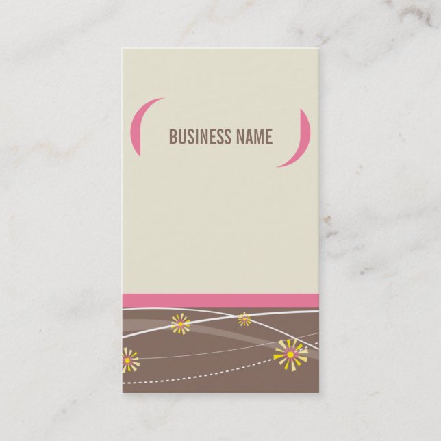 BUSINESS CARD fett helle Klammer Creme mocha pink Visitenkarte (Vorderseite)