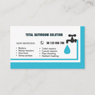 business card for plumber & handyman visitenkarte
