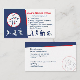 business card for SPORT & REMEDIAL MASSAGE Visitenkarte
