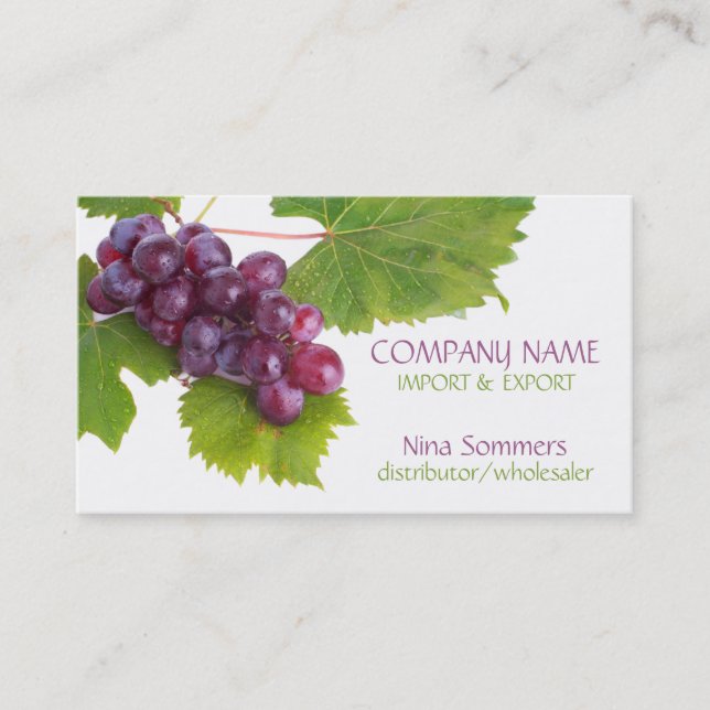 Business Card: frische Trauben Visitenkarte (Vorderseite)