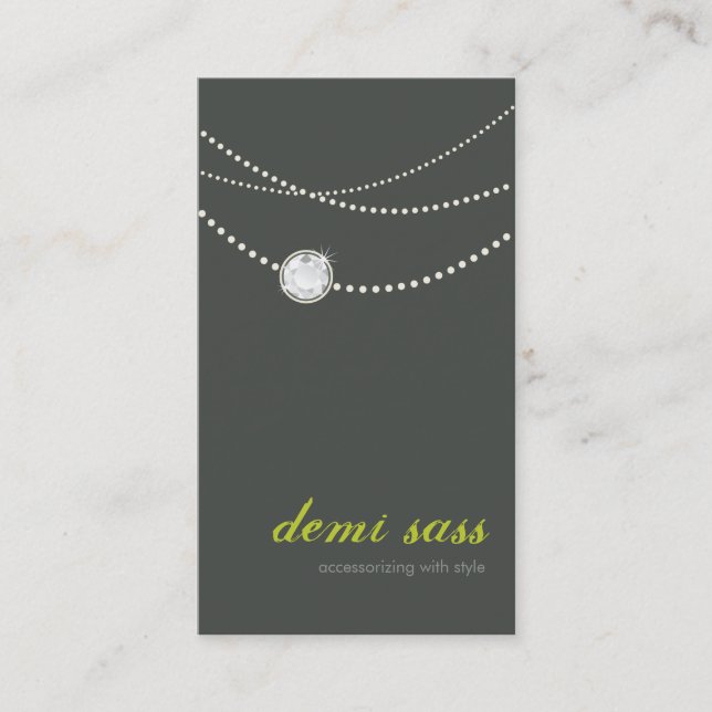 BUSINESS CARD funky stylische Halskette Visitenkarte (Vorderseite)