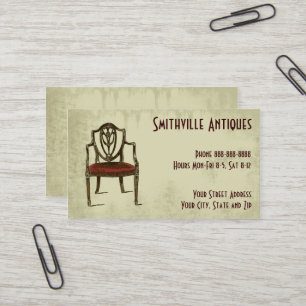 Business Card für antike Möbel Store Visitenkarte