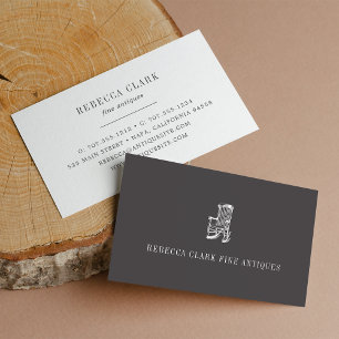 Business Card für antike Stuhlfahrer Holzkohle Visitenkarte