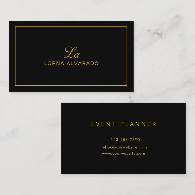 Business Card für Back & Gold Moderne Veranstaltun Visitenkarte (Vorne/Hinten)