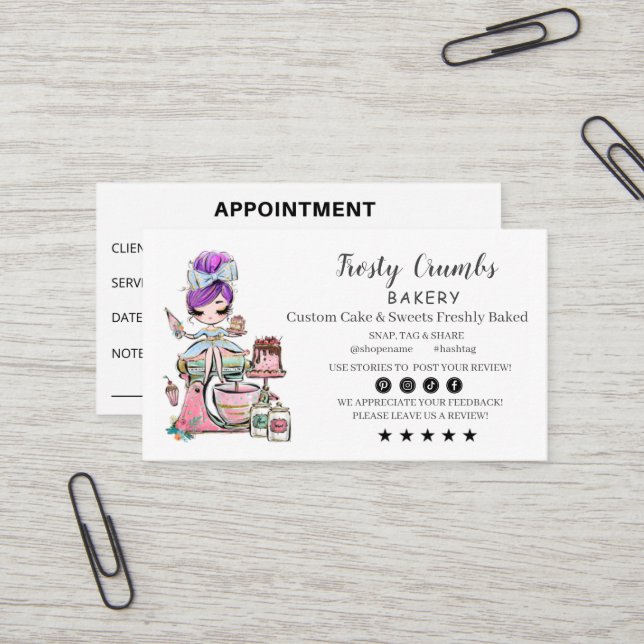 Business Card für Bäckerei Visitenkarte (Vorderseite/Rückseite Beispiel)