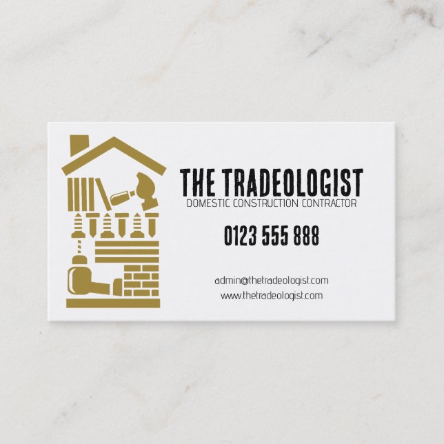 Business Card für Baugewerbe Visitenkarte (Vorderseite)