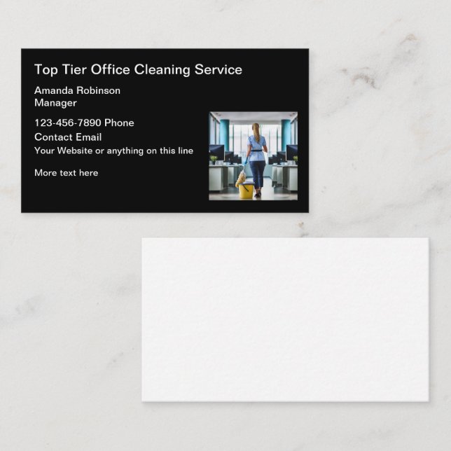 Business Card für berufliche Büroreinigung Visitenkarte (Vorne/Hinten)
