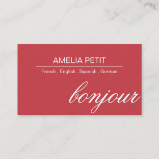 Business Card für Berufliche Dolmetscher Visitenkarte