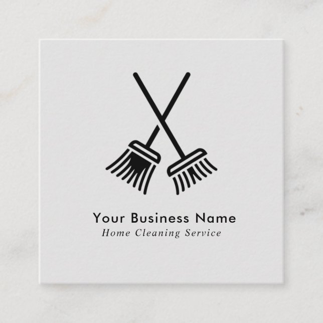 Business Card für berufliche Hausreinigung Quadratische Visitenkarte (Vorderseite)