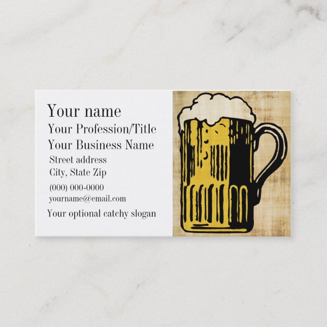 Business Card für Bier-Design Visitenkarte (Vorderseite)