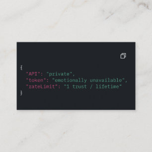 Business Card für Black Coder - Individuell anpass Visitenkarte