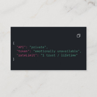 Business Card für Black Coder - Individuell anpass Visitenkarte