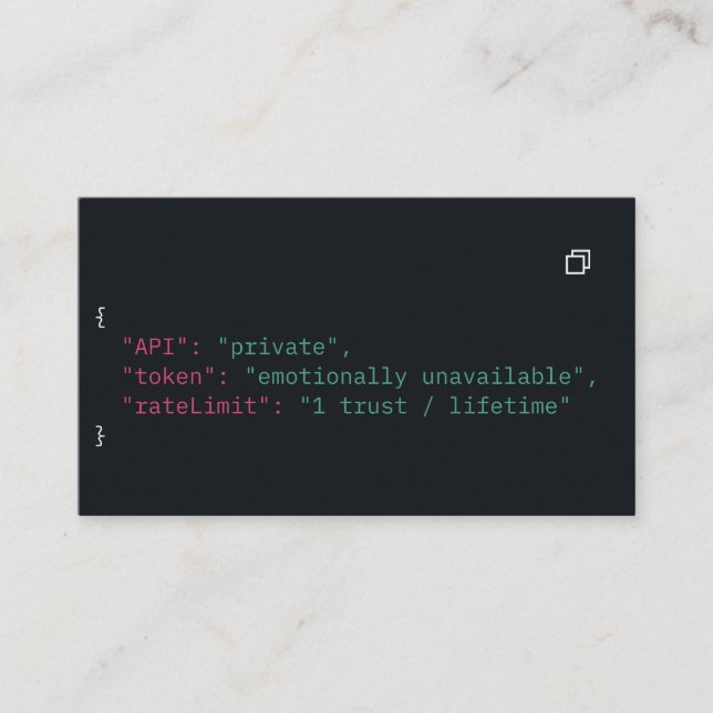 Business Card für Black Coder - Individuell anpass Visitenkarte (Vorderseite)