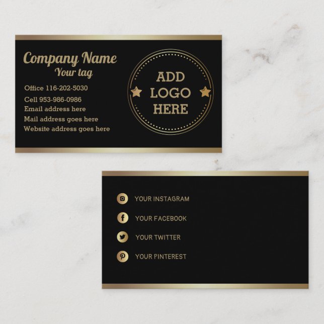 Business Card für das Berufliche Logo des Unterneh Visitenkarte (Vorne/Hinten)