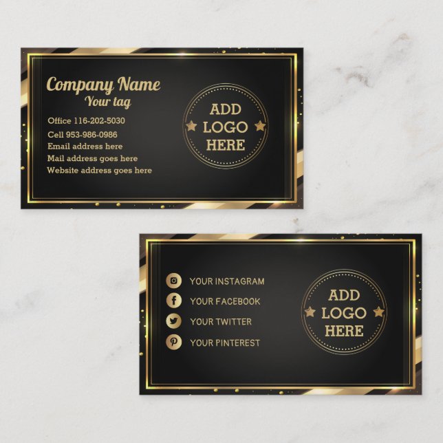 Business Card für das Berufliche Logo des Unterneh Visitenkarte (Vorne/Hinten)