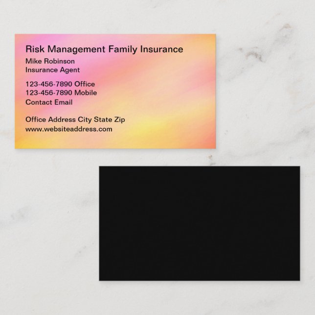 Business Card für das Risikomanagement Visitenkarte (Vorne/Hinten)