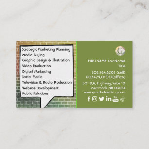 Business Card für das Social Media-Marketing Visitenkarte
