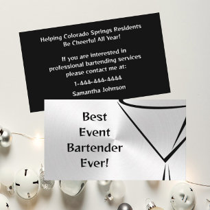 Business Card für den Barkeeper "Brushed Steel Eve Visitenkarte