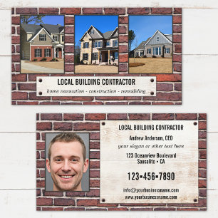 Business Card für den Bau von Fotos aus Red Brick Visitenkarte