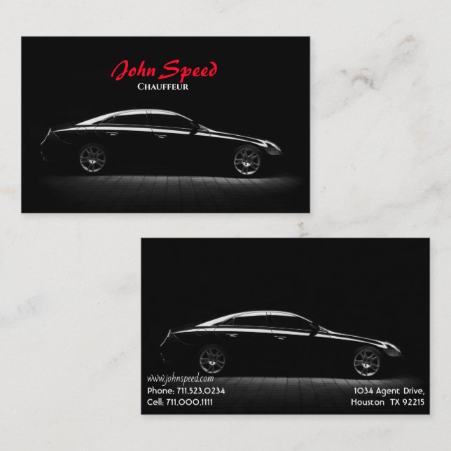 Business Card für den Chauffeur Visitenkarte (Vorne/Hinten)
