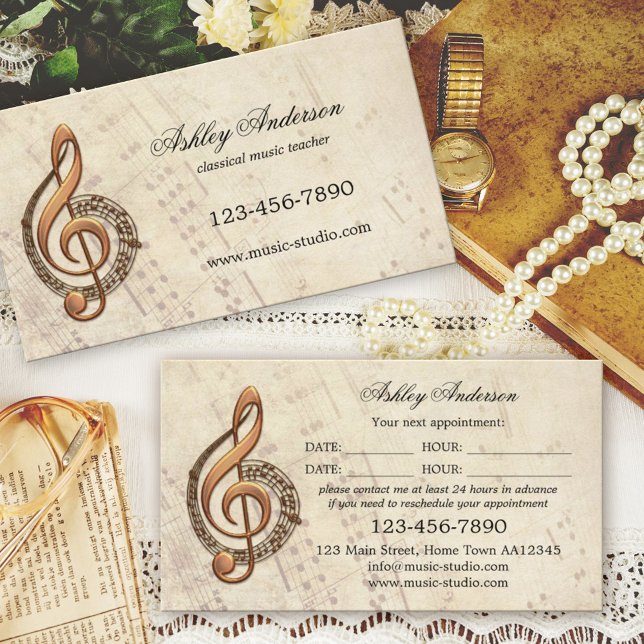 Business Card für den klassischen Musiklehrer Terminkarte (Von Creator hochgeladen)