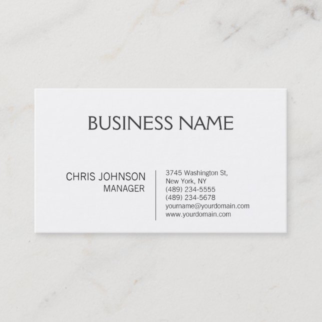 Business Card für den Schwarz-weißen modernen Mana Visitenkarte (Vorderseite)