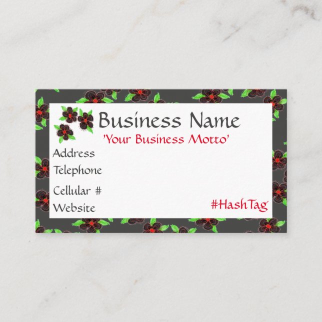 Business Card für den schwarzen Designer Rabattkarte (Vorderseite)