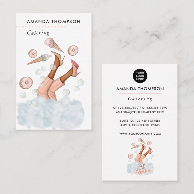 Business Card für den Whimsical Event Catering Visitenkarte (Vorne/Hinten)