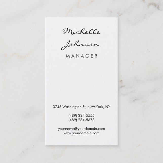 Business Card für den zeitgenössischen Manager für Visitenkarte (Vorderseite)