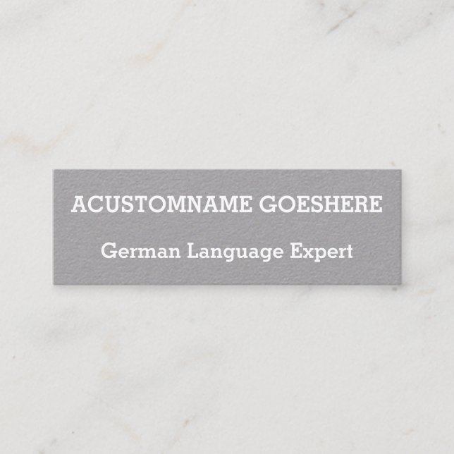 Business Card für Deutsch-Fachkenntnisse Mini Visitenkarte (Vorderseite)