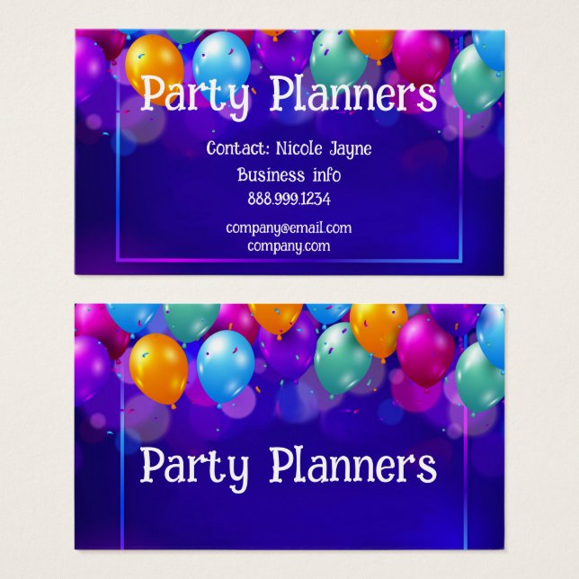 Business Card für Fun Balloon Party- oder Veransta (Vorne & Hinten)