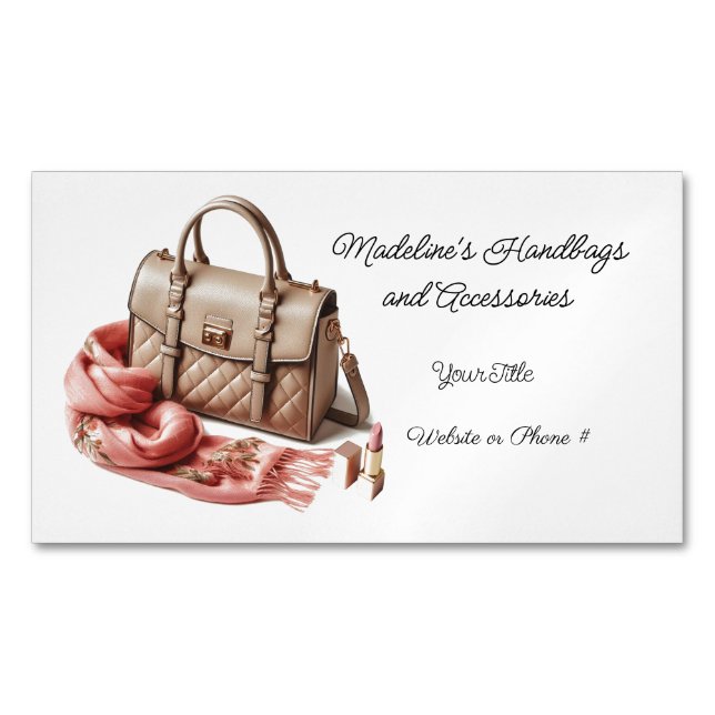 Business Card für gequiltete Designer Handtaschenz Magnetische Visitenkarte (Vorderseite)