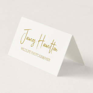 Business Card für Gold und Creme-Wildlife-Fotograf Visitenkarten