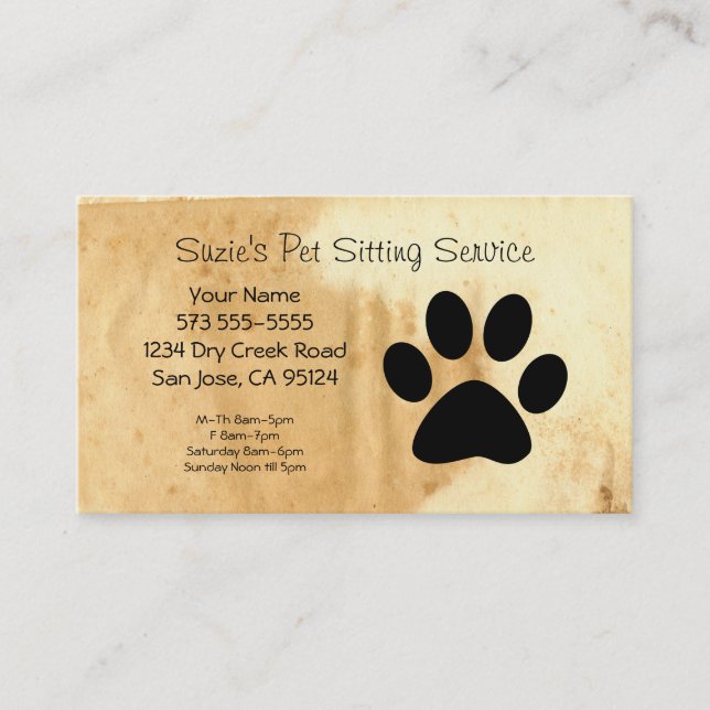 Business Card für Heimtiere Terminkarte (Vorderseite)