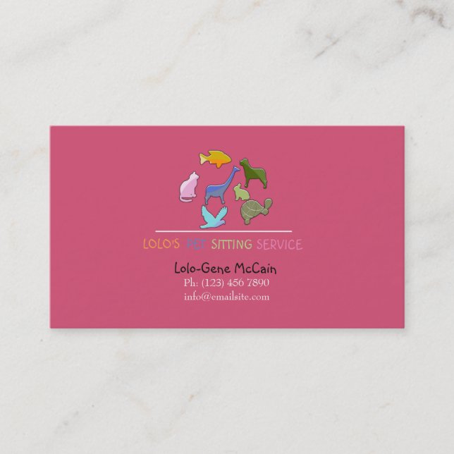 Business Card für Heimtiere Visitenkarte (Vorderseite)