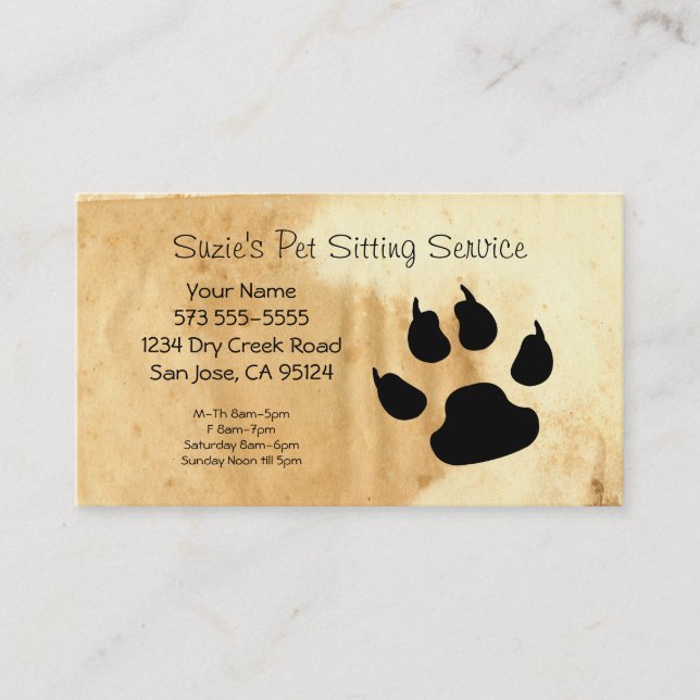 Business Card für Heimtiere Visitenkarte (Vorderseite)