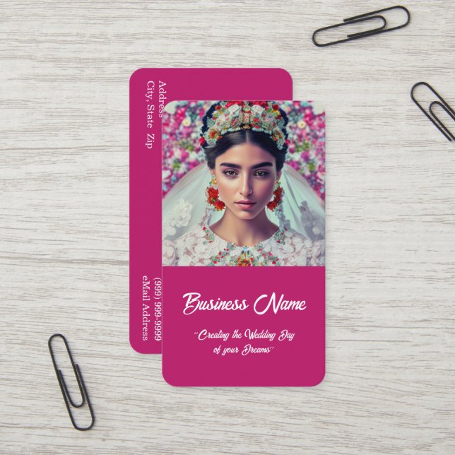 Business Card für Hochzeiten/Eventplaner Visitenkarte (Vorderseite/Rückseite Beispiel)