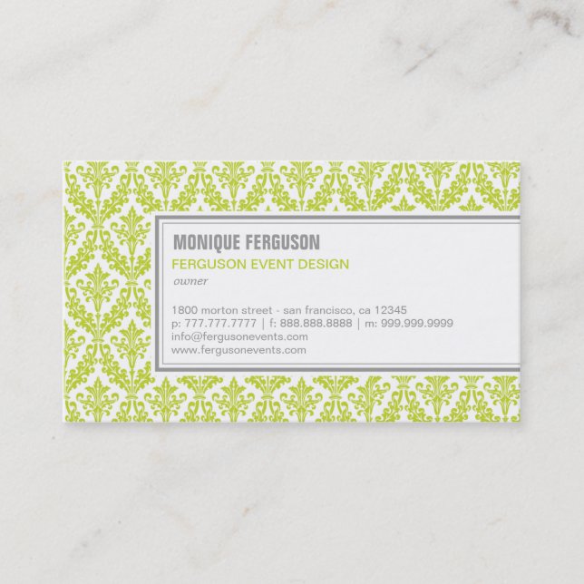 Business Card für klassische Damaskus - Limon Visitenkarte (Vorderseite)