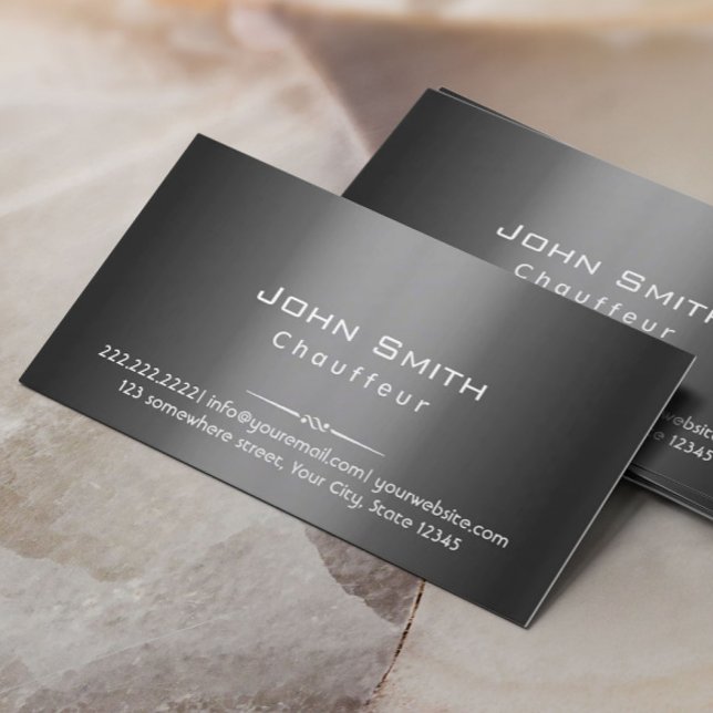 Business Card für klassische, dunkelgraue Chauffeu Visitenkarte (Von Creator hochgeladen)