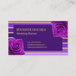Business Card für klassische Lila Streifen Rose Visitenkarte