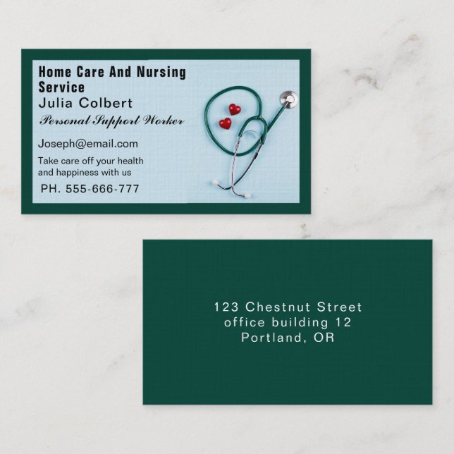 Business Card für klassische medizinische Dienstle Visitenkarte (Vorne/Hinten)