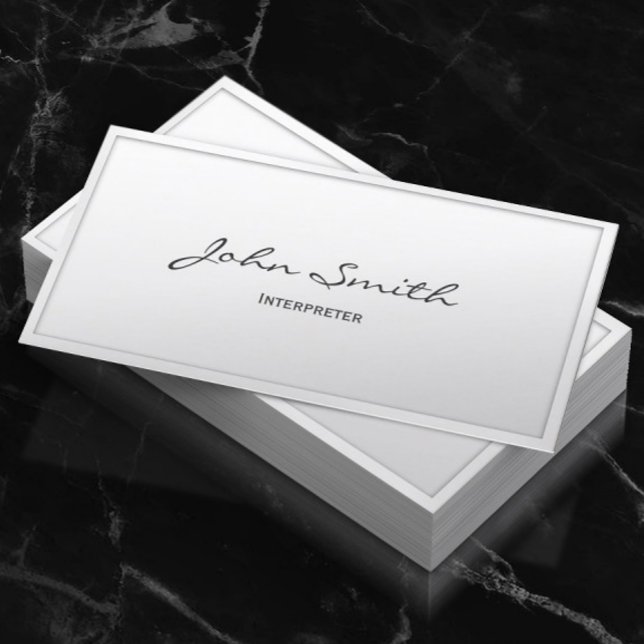 Business Card für klassische "White Border Interpr Visitenkarte (Von Creator hochgeladen)