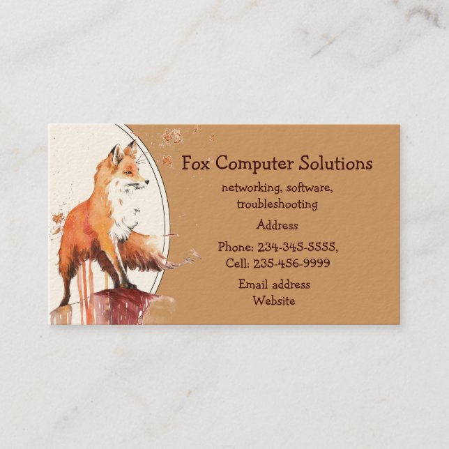 Business Card für kundenspezifische Fox-Computerlö Visitenkarte (Vorderseite)