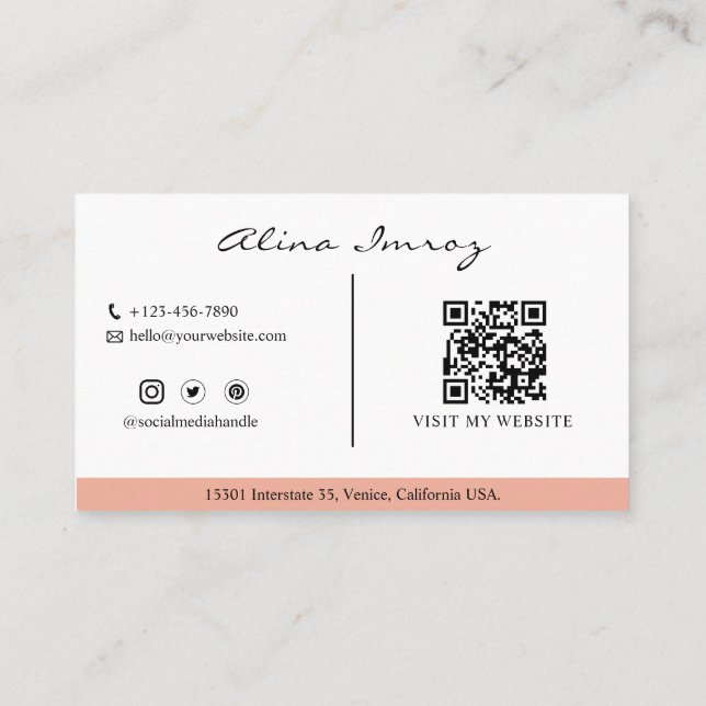 Business Card für kundenspezifische QR Code Event  Visitenkarte (Rückseite)