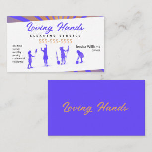Business Card für lila und gelbe Reinigung Visitenkarte