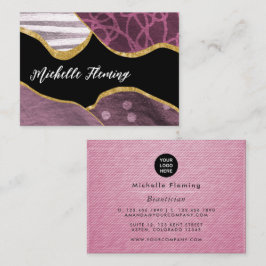 Business Card für lila und goldene Leinenstoffe Visitenkarte