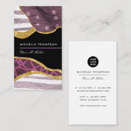 Business Card für lila und goldene Leinenstoffe Visitenkarte