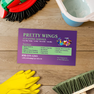 Business Card für lila und grüne Reinigung Visitenkarte
