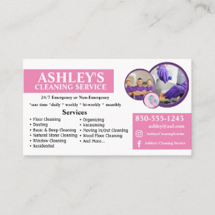 Business Card für lila- und Weißreinigung Visitenkarte