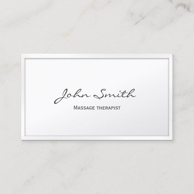 Business Card für Massagetherapeuten an der weißen Visitenkarte (Vorderseite)